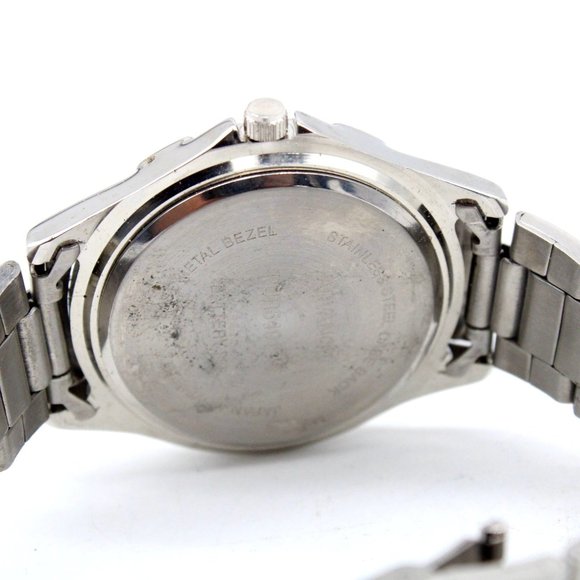 Vintage Advance Watch Mens Silver Tone Stainless Steel Classic Blue Slim Dial - Picture 8 of 8